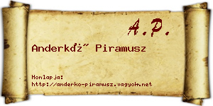 Anderkó Piramusz névjegykártya